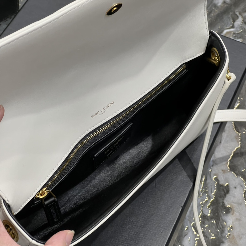 Saint Laurent Becky Flap Shoulder Bag White