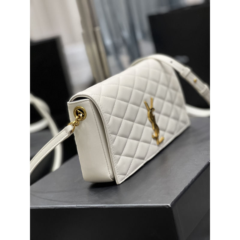 Saint Laurent Becky Flap Shoulder Bag White
