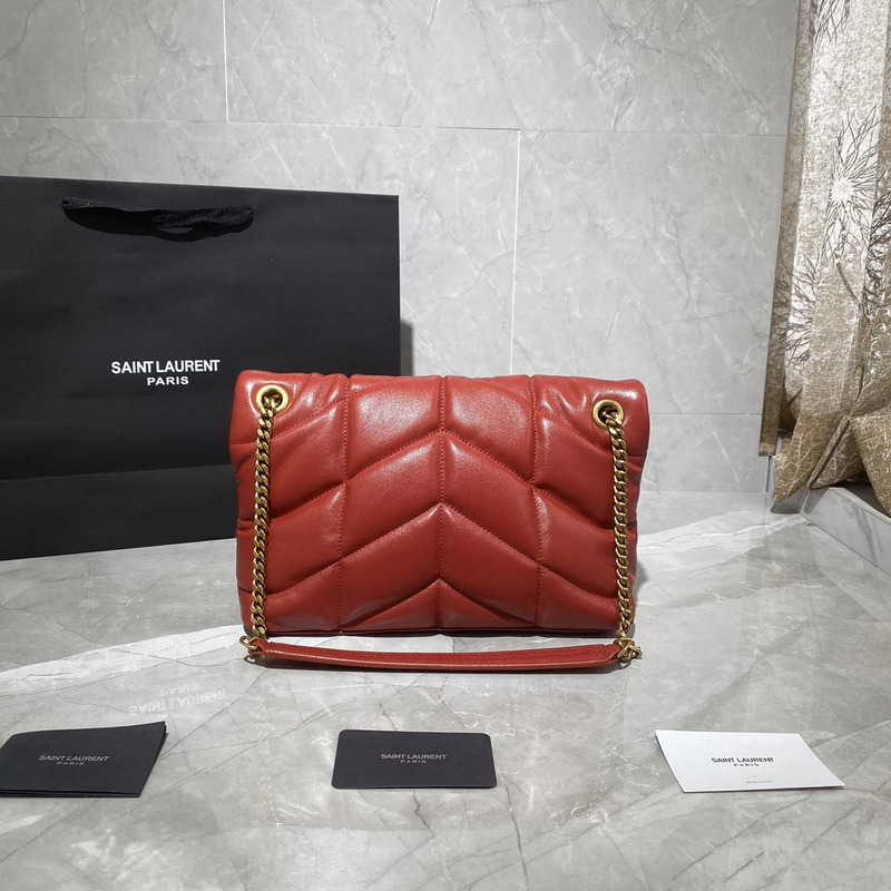 Saint Laurent Toy LouLou Shoulder Bag in Red