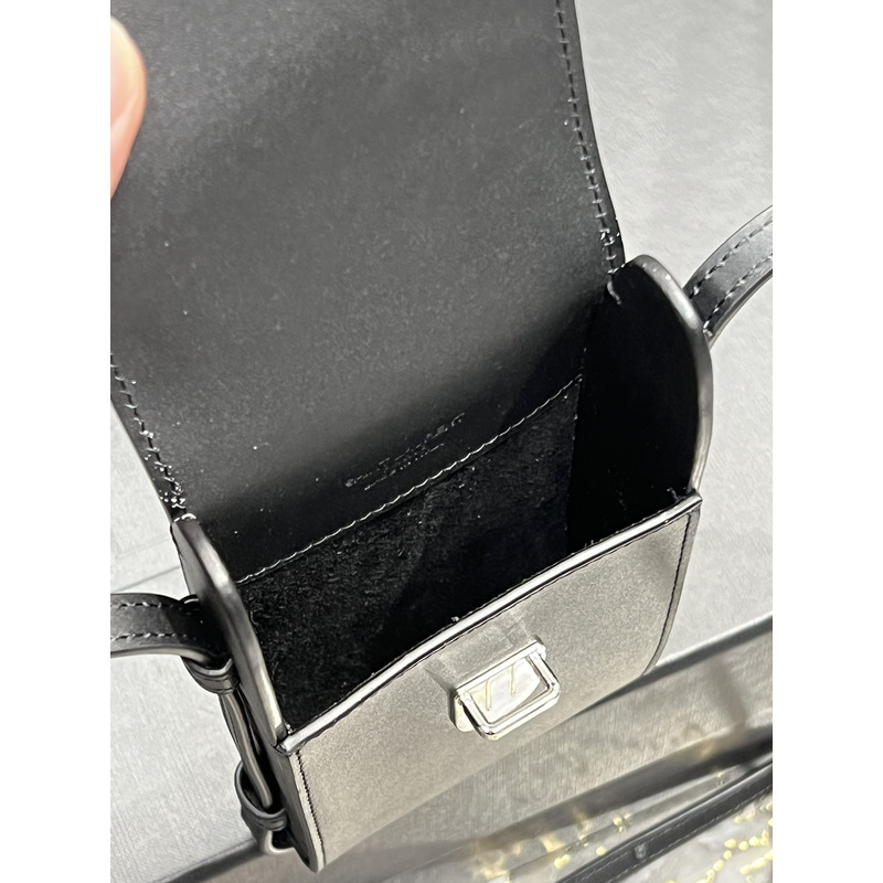 Saint Laurent Leather Phone Bag 17*15*7cm Black