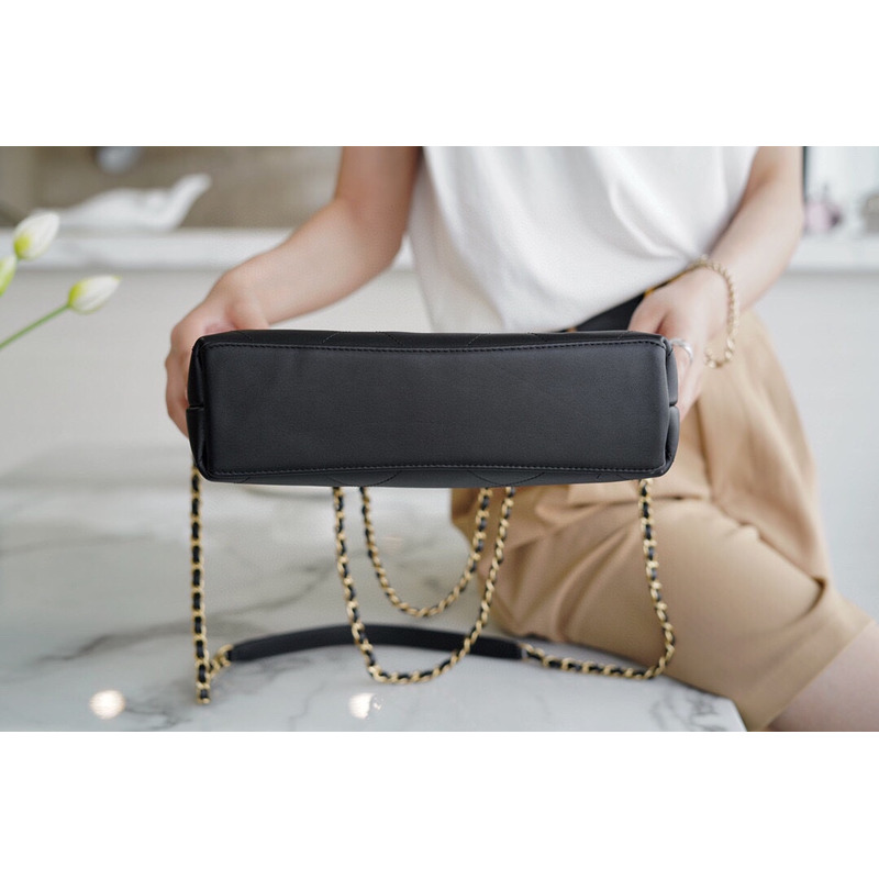 Ch*el tote small handbag black as2374 b05539