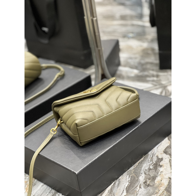 Saint Laurent Loulou Toy Leather Bag Olive Green
