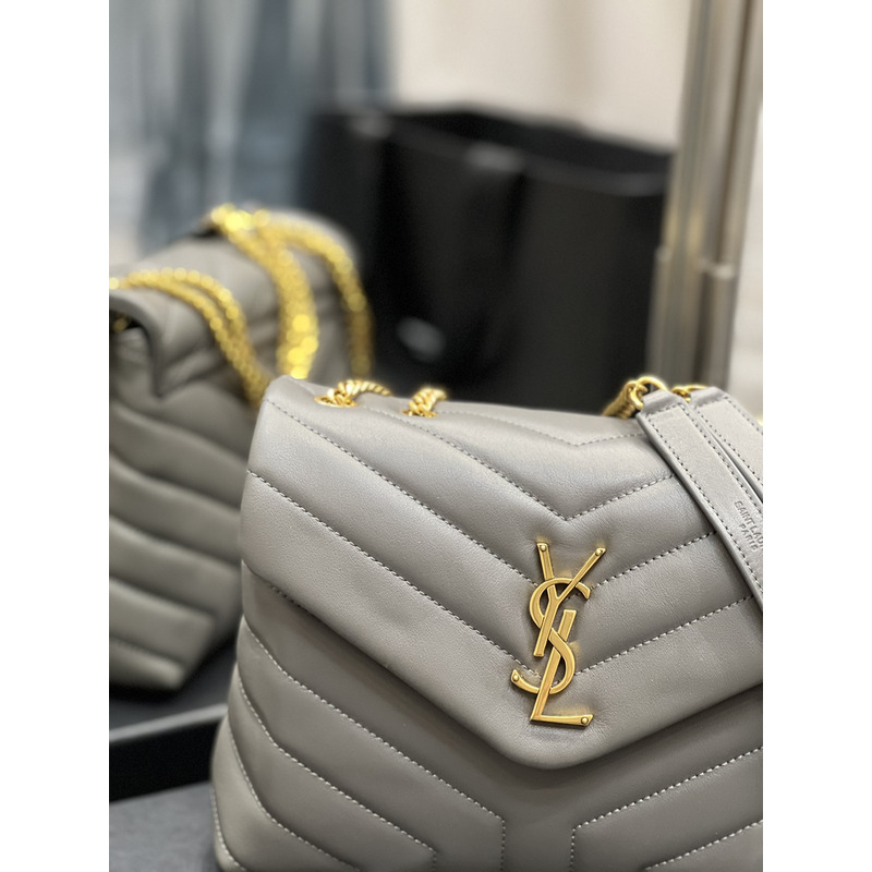 Saint Laurent Loulou Shoulder Bag Grey