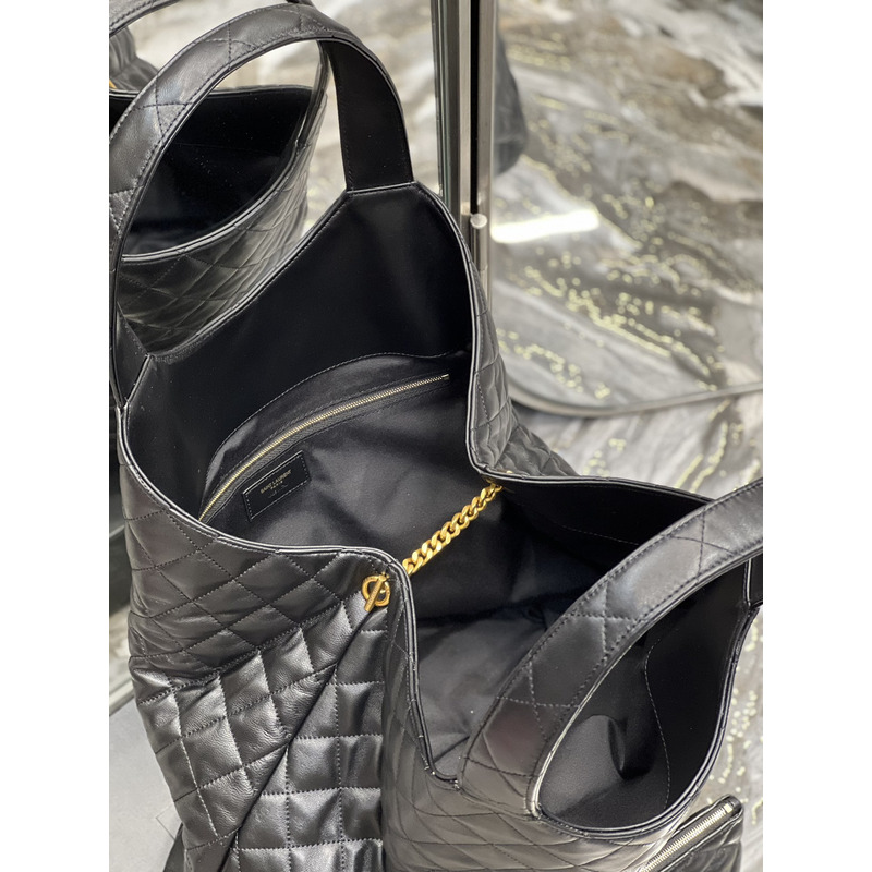 Saint Laurent Icare Sheepskin Tote Black