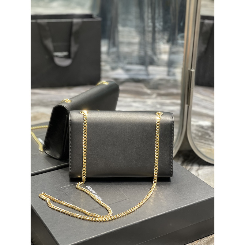 Saint Laurent Kate Shoulder Bag Black and Gold