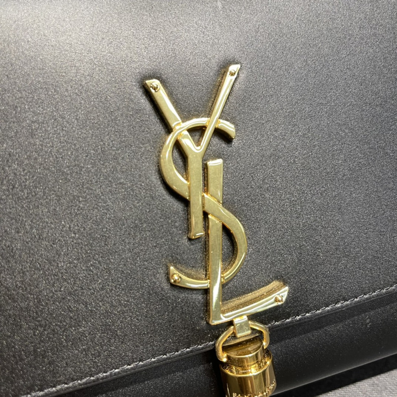 Saint Laurent Kate Shoulder Bag Black and Gold