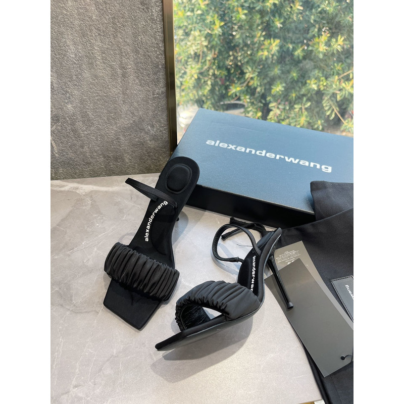 Alexander Wang Julie Scrunchie Slippers Black 10cm