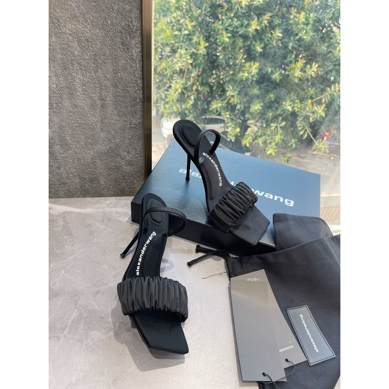 Alexander Wang Julie Scrunchie Slippers Black 10cm