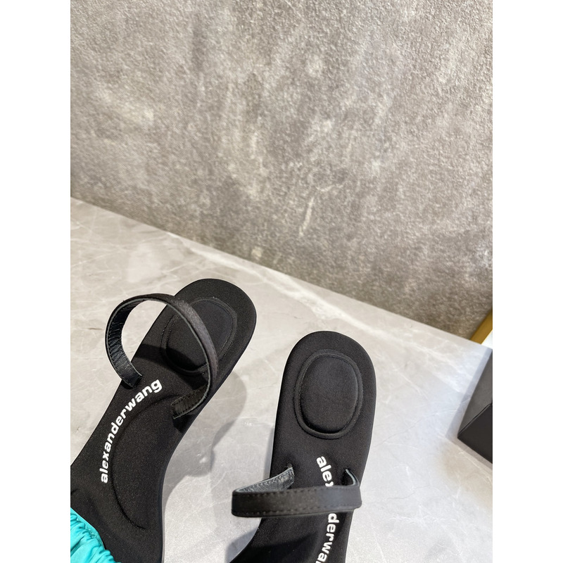 Alexander Wang Julie Scrunchie Slippers Blue 10cm