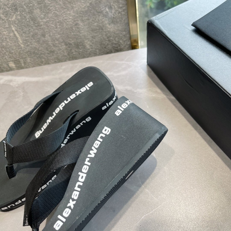 Alexander Wang Logo-print Wedge Flip-flops