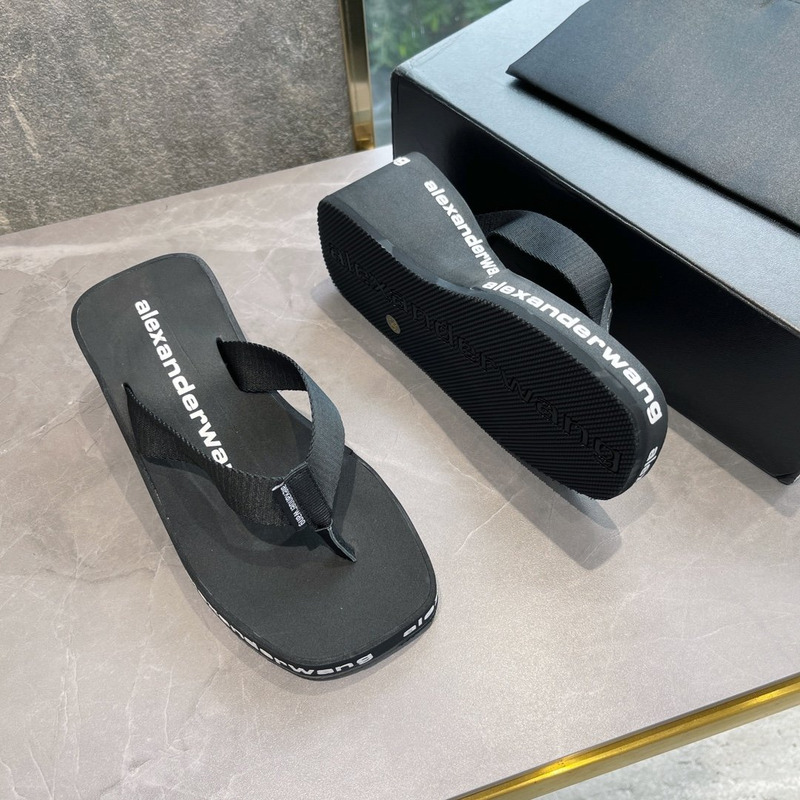 Alexander Wang Logo-print Wedge Flip-flops