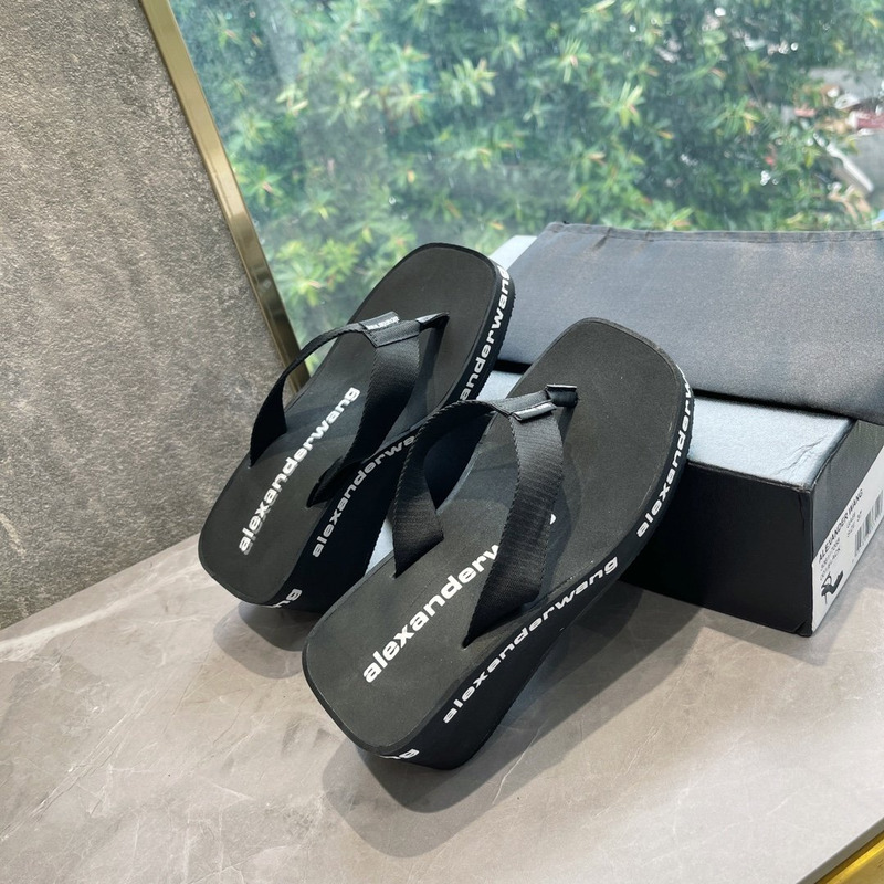 Alexander Wang Logo-print Wedge Flip-flops