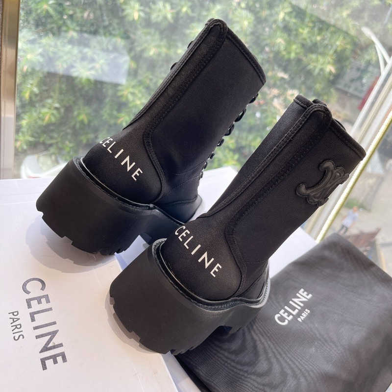 Ce**e bulky laced up boot in nylon and shiny bull