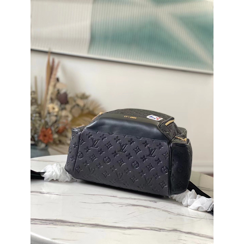 S*p*e x lv monogram nba collaboration basket rucksack leather backpack black