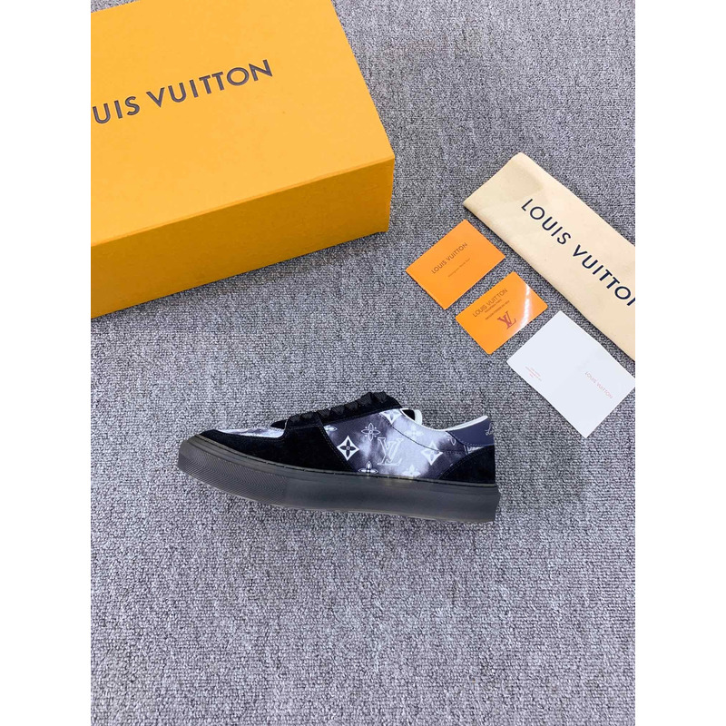 S*p*e x lv unisex lv ollie sneaker monogram canvas suede calf leather watercolor black