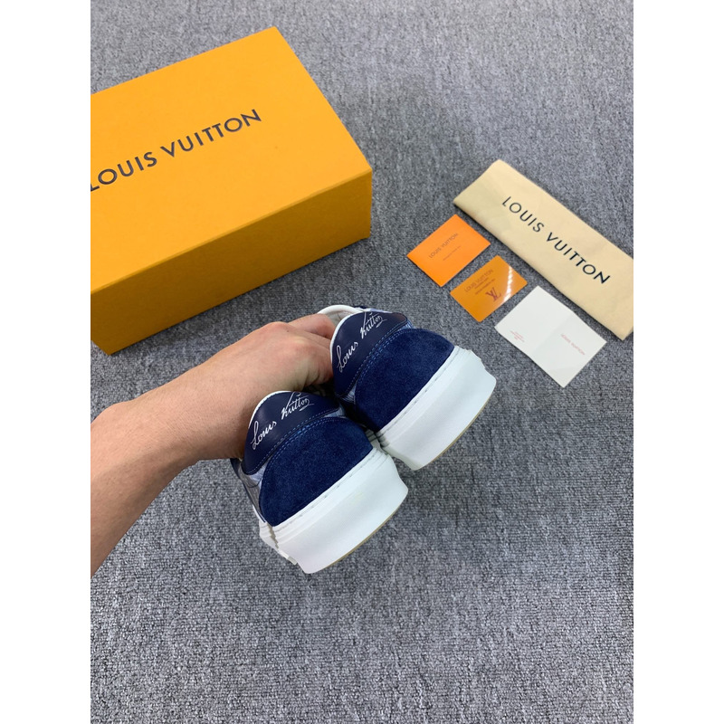 S*p*e x lv unisex lv ollie sneaker monogram canvas suede calf leather watercolor blue