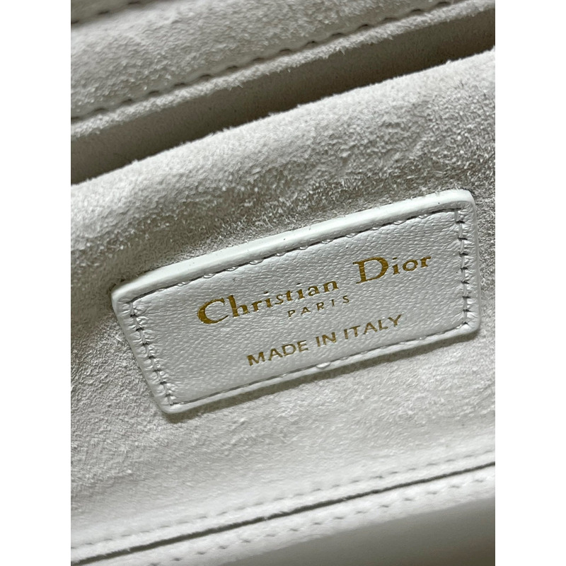 D*or lady d-joy bag beaded white 26*6*14cm