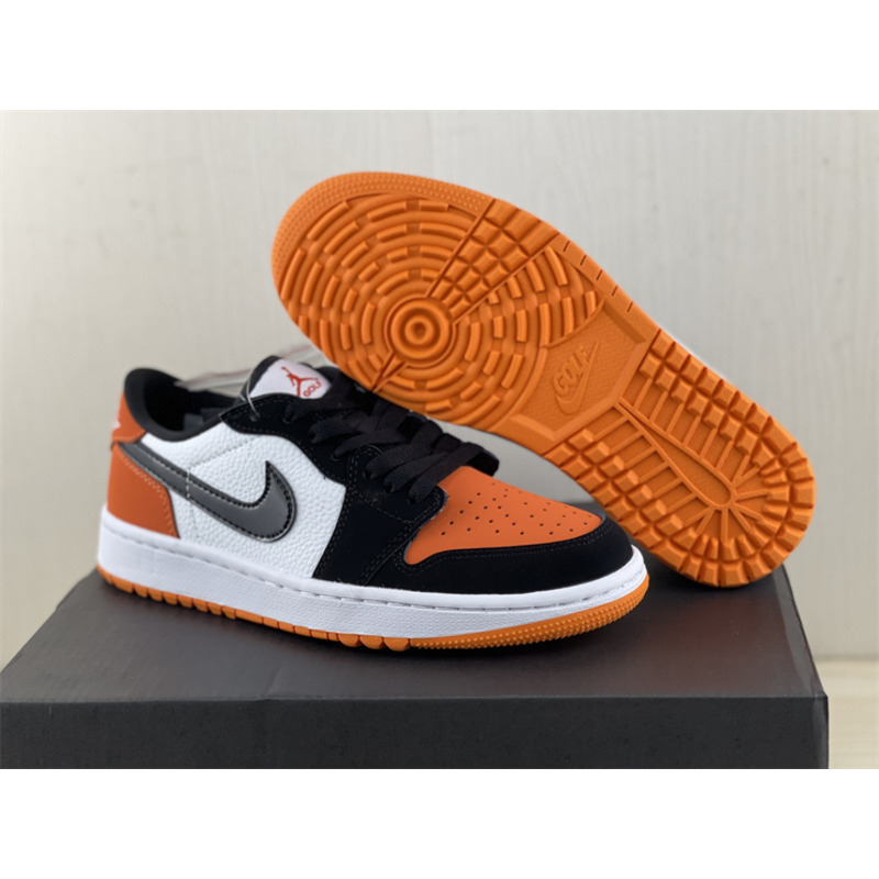 Jordan 1 Low UNC Sneakers White/Dark Powder Orange-Obsidian