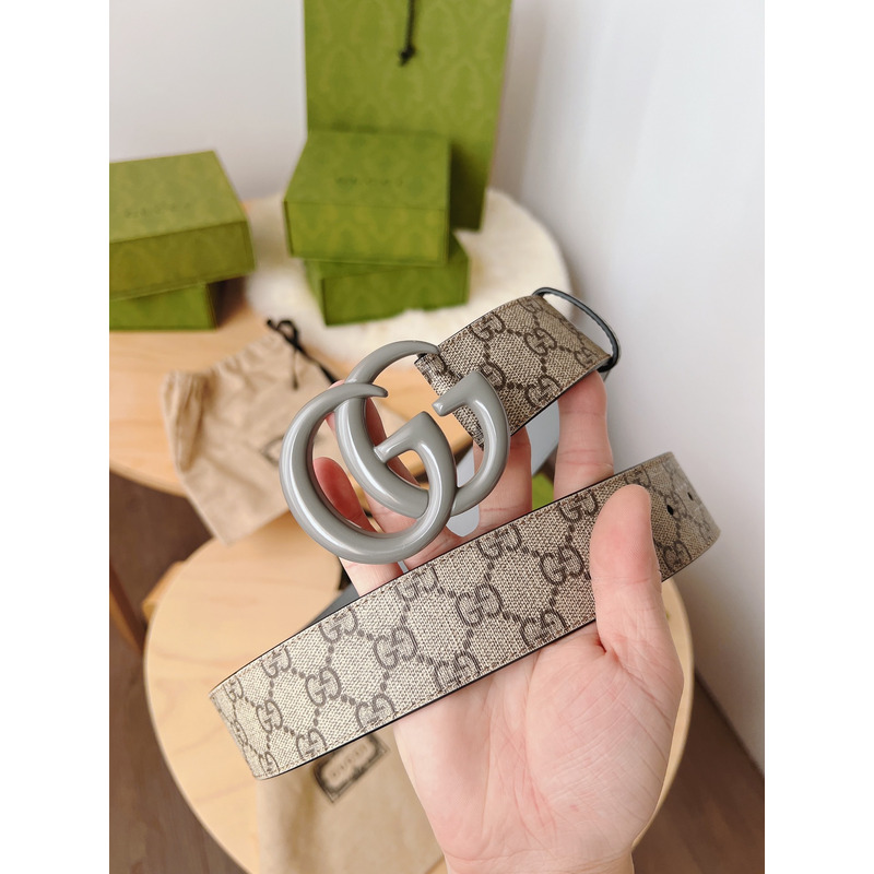 G*u*i gg marmont wide belt grey