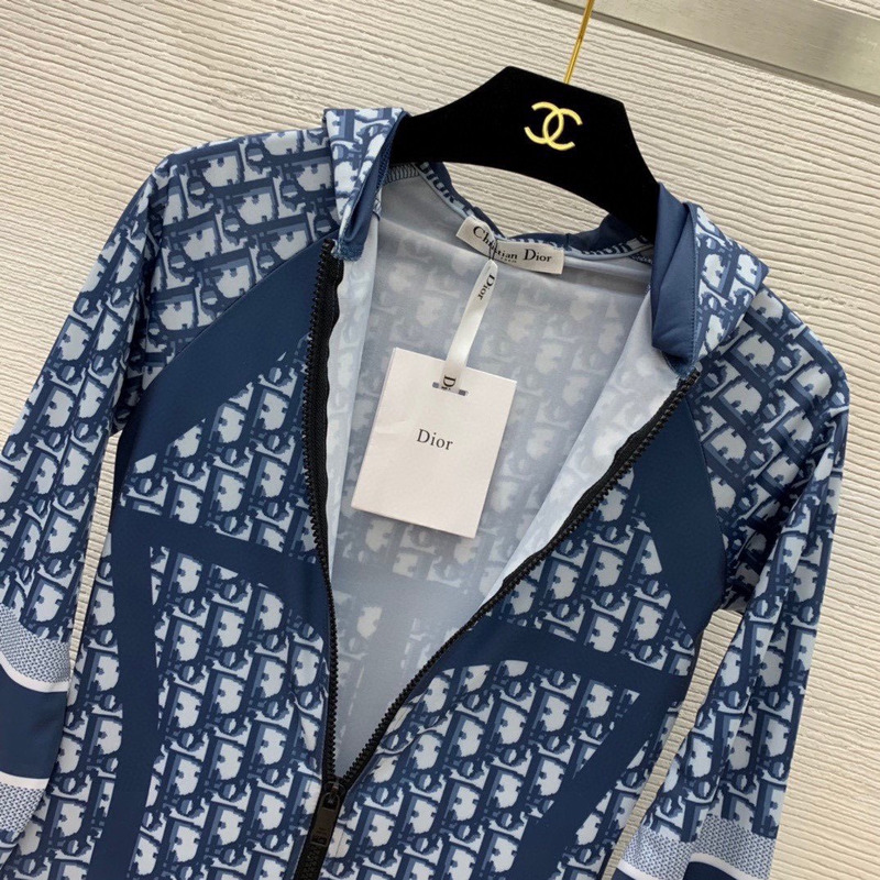 D*or bikini long sleeve one-piece swimsuit logo print