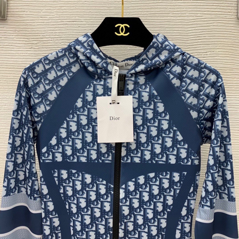 D*or bikini long sleeve one-piece swimsuit logo print