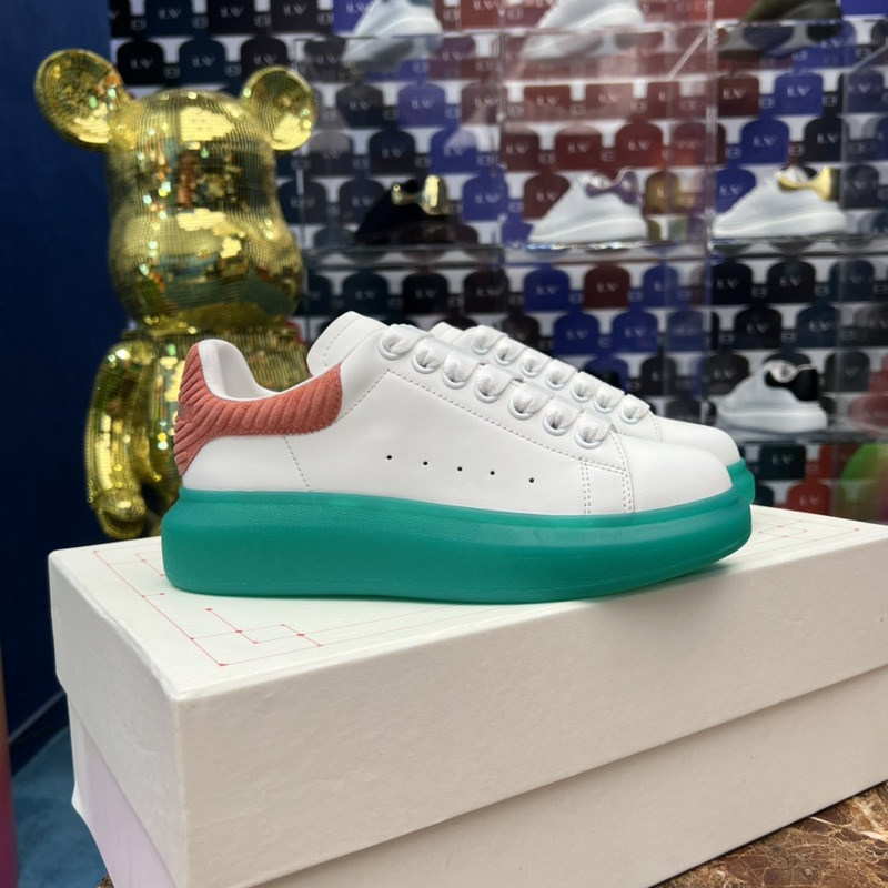 Alexander Mcqueen Colorblock Low-Top Sneakers Green Claret