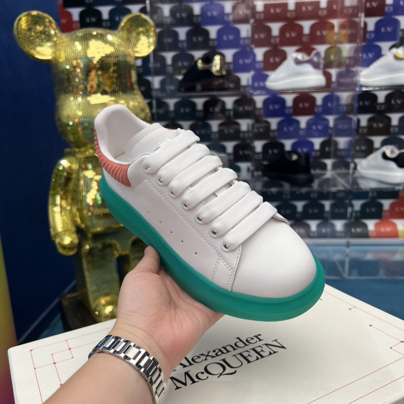 Alexander Mcqueen Colorblock Low-Top Sneakers Green Claret