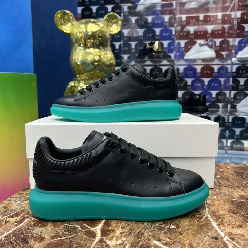 Alexander Mcqueen Colorblock Low-Top Sneakers Green Black