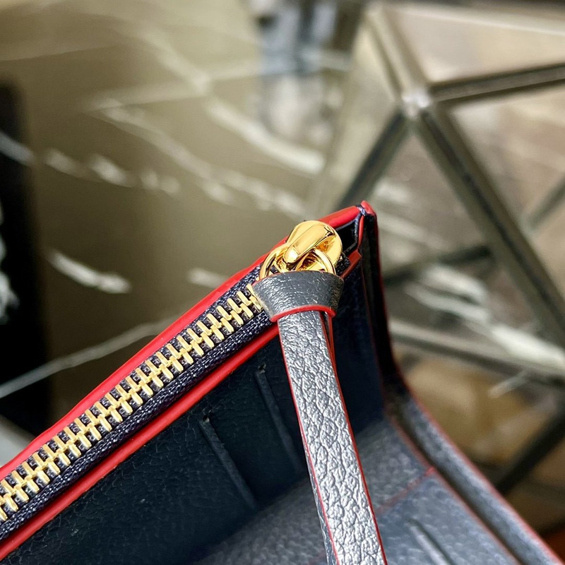 LV Embossed Zoe Short Wallet Leather Blue