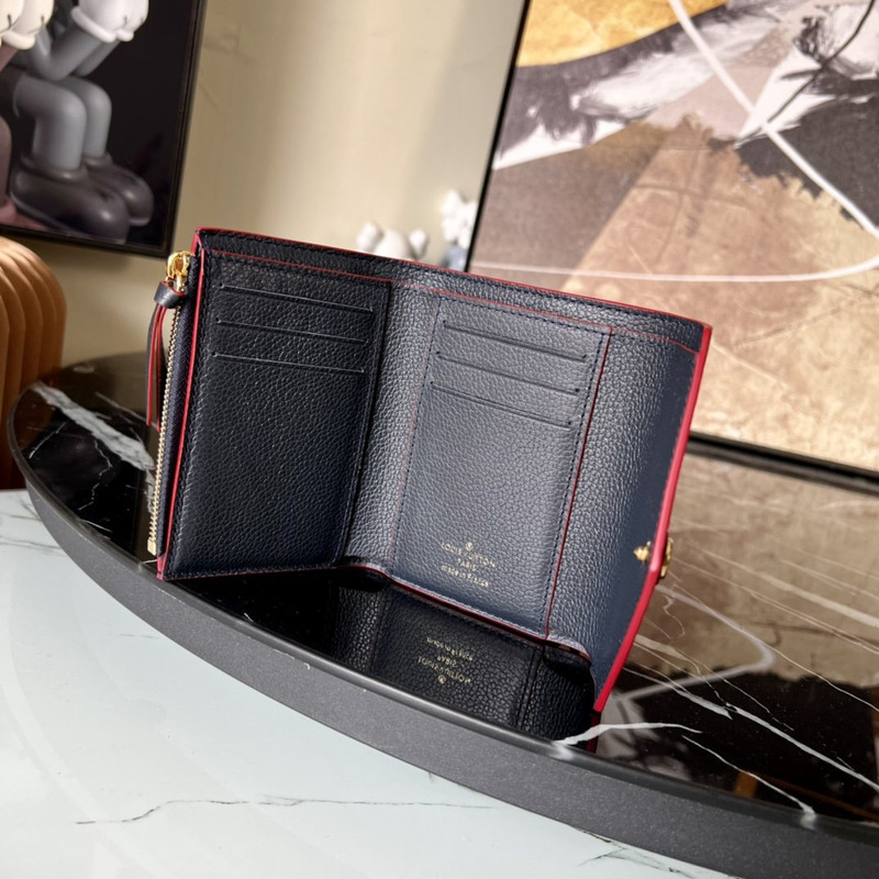 LV Embossed Zoe Short Wallet Leather Blue