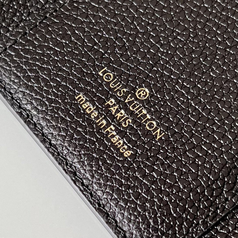 LV Embossed Zoe Short Wallet Leather Black