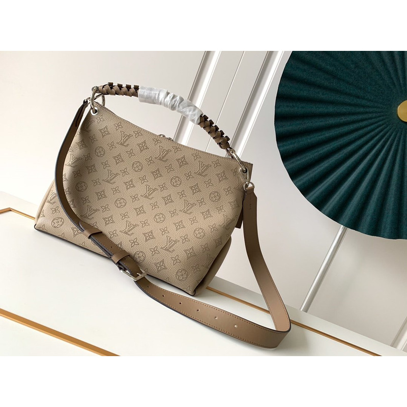 LV Beaubourg Hobo Leather Handbag Apricot M56073