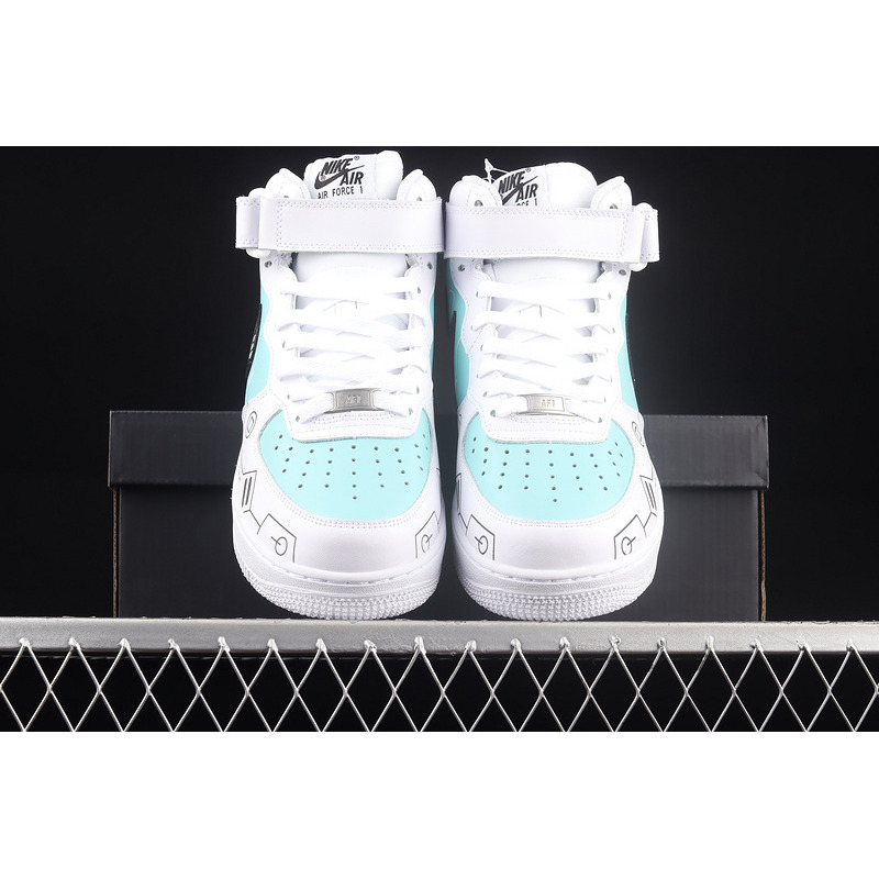 Nike Air Force 1 Mid PS5 Glacier Blue White Black CW2288-132