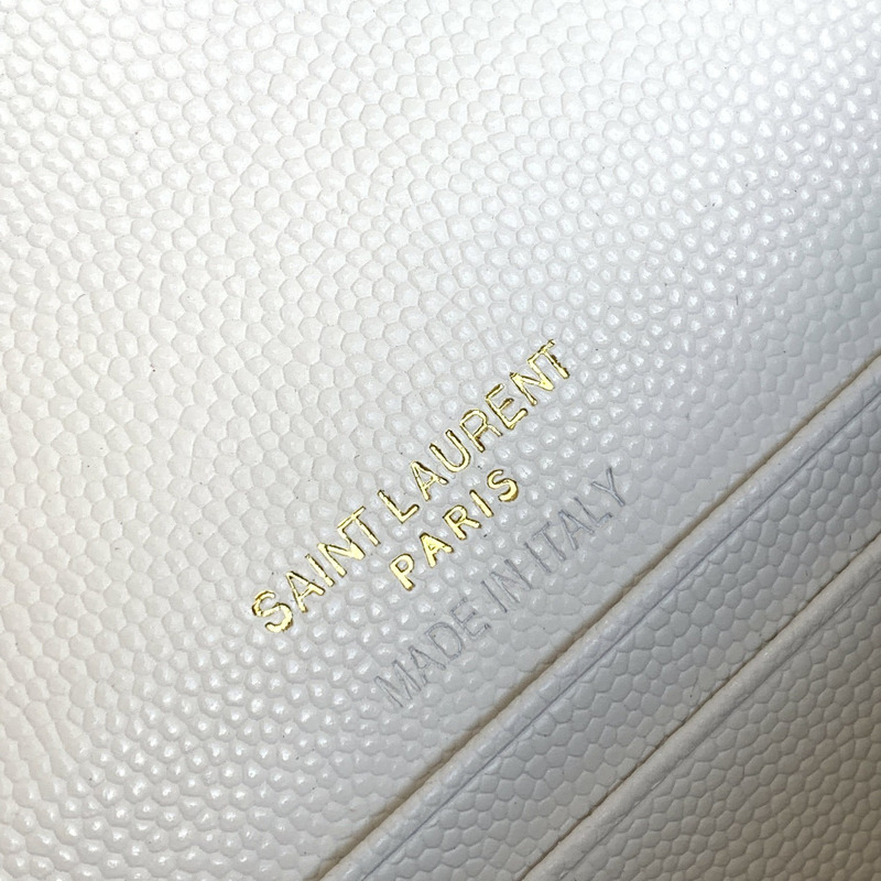 Saint Laurent Envelope Leather Wallet White