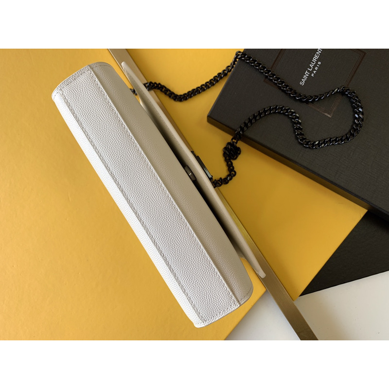 Saint Laurent Saint Laurent Kate Small Chain Bag In Grain De Poudre Leather White