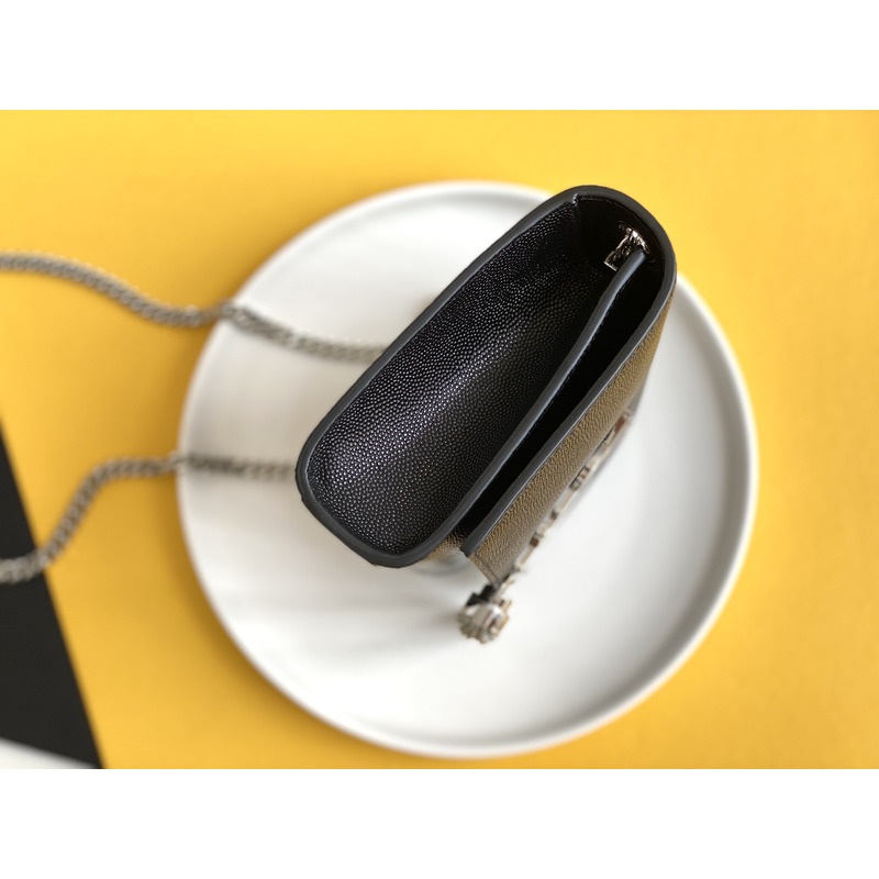 Saint Laurent Saint Laurent Kate Small Chain Bag In Grain De Poudre Leather Black