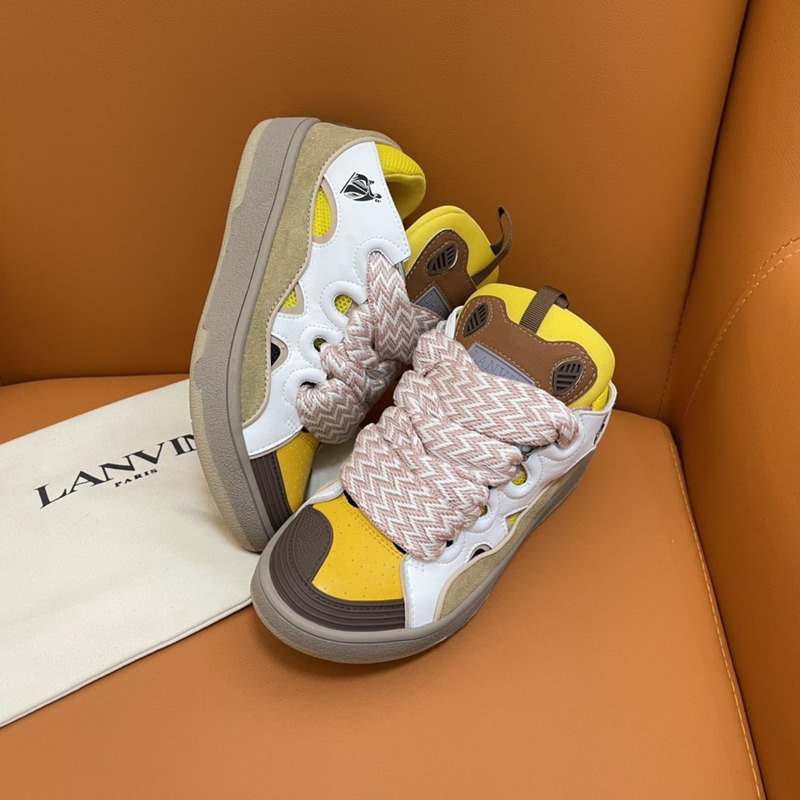 LANVIN Curb Sneaker Beige Yellow