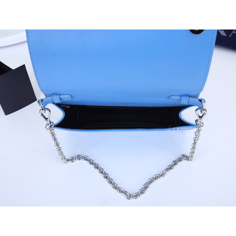 Pra*a brushed leather shoulder bag in blue