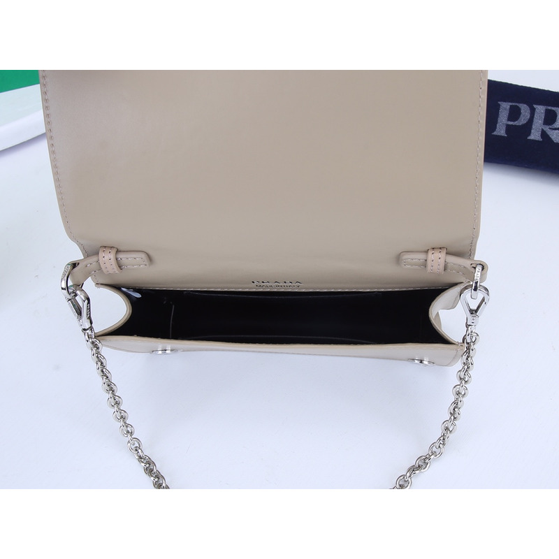 Pra*a brushed leather shoulder bag in pink