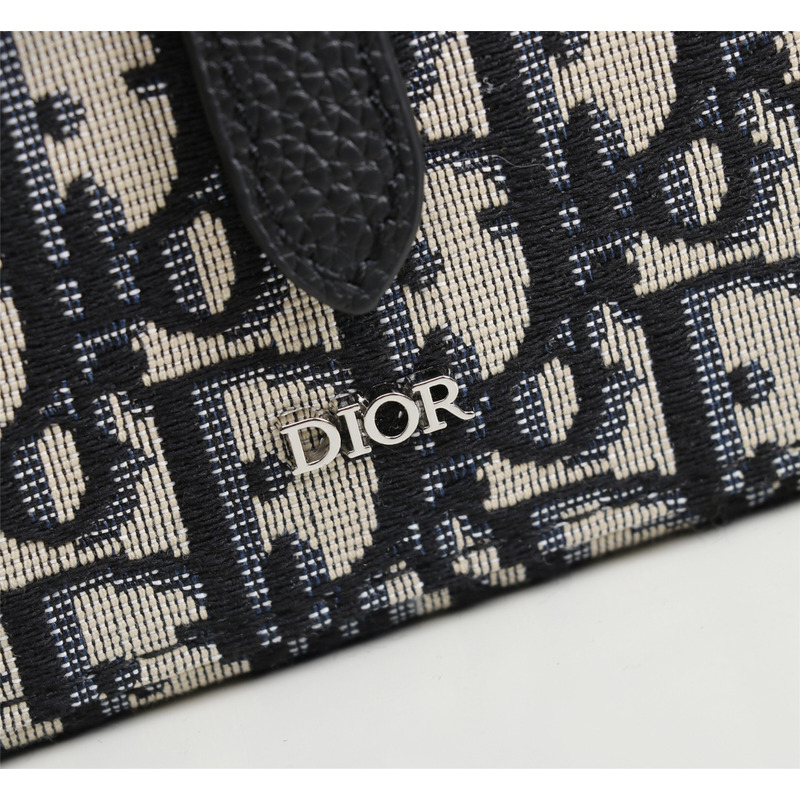 D*or saddle flap messenger oblique canvas bag in black