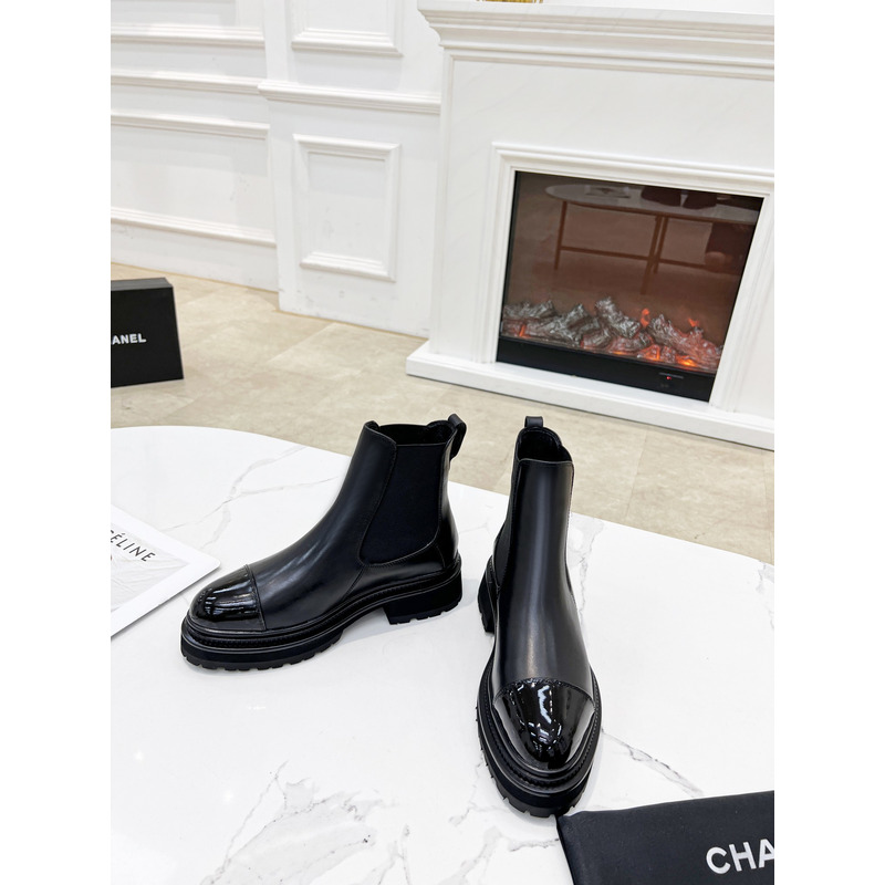 Ch*el chelsea boots in black