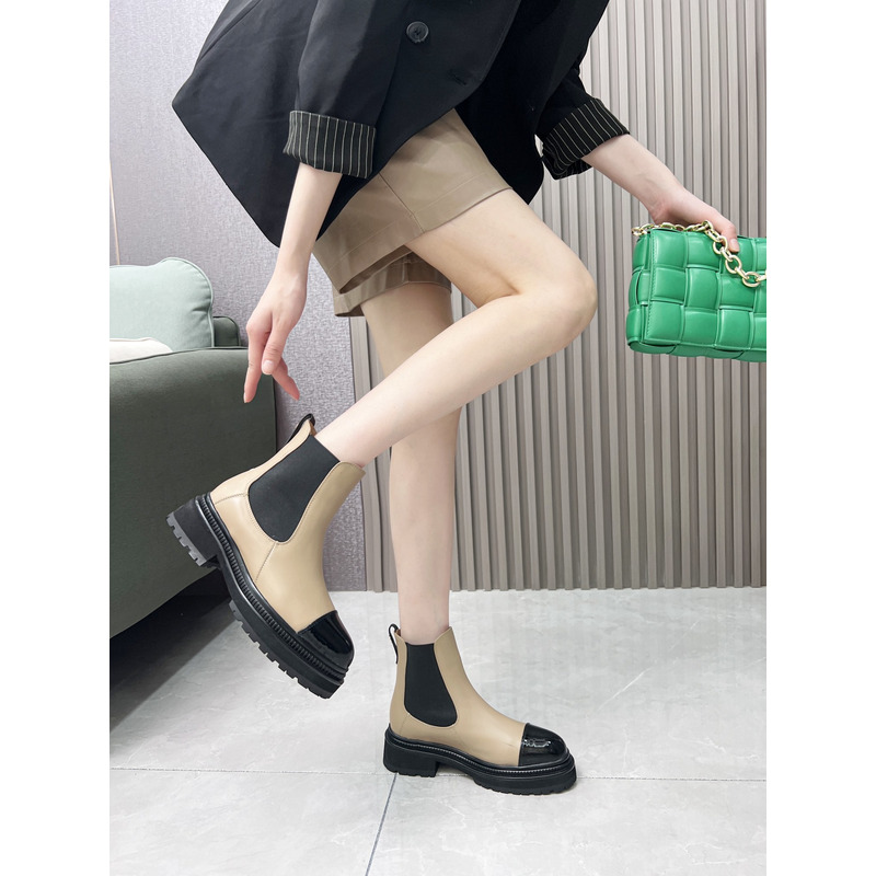 Ch*el chelsea boots in black& brown