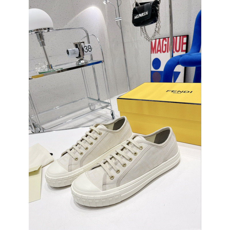 F**di domino fabric low-top shoes white