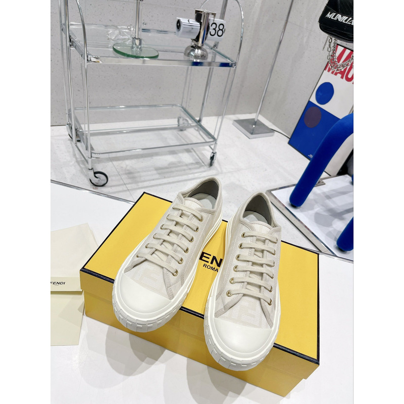 F**di domino fabric low-top shoes white