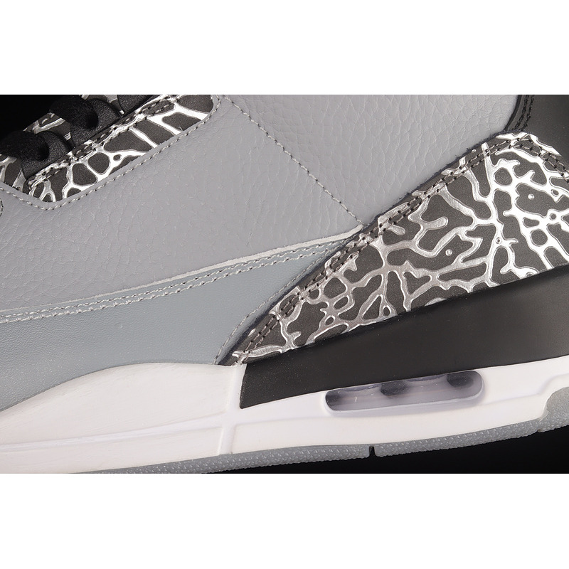 Air Jordan 3 Wolf Grey Sneakers Black and Grey