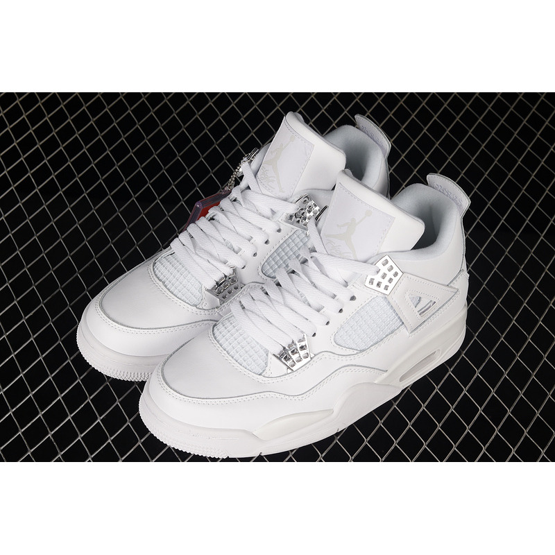 NIKE AIR JORDAN 4 RETRO *PURE MONEY* (WHITE / METALLIC SILVER - PURE PLATINUM)