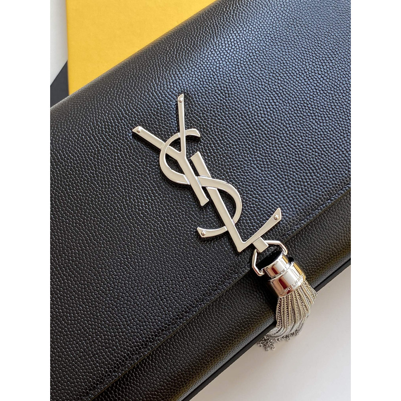 Saint Laurent Kate Wallet on Chain silver