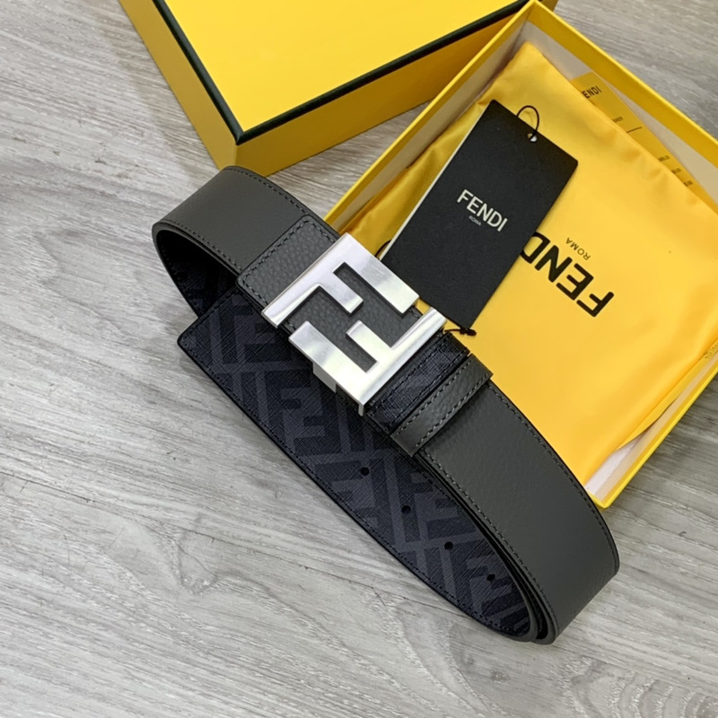 F**di squared ff belt grey leather belt white