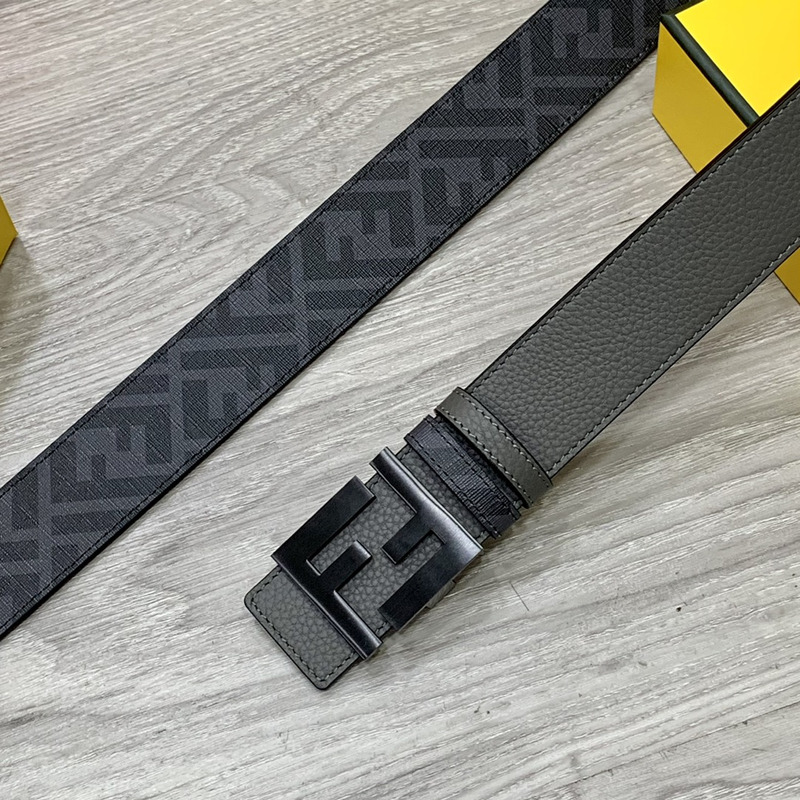 F**di squared ff belt grey leather belt black