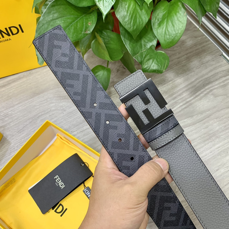 F**di squared ff belt grey leather belt black
